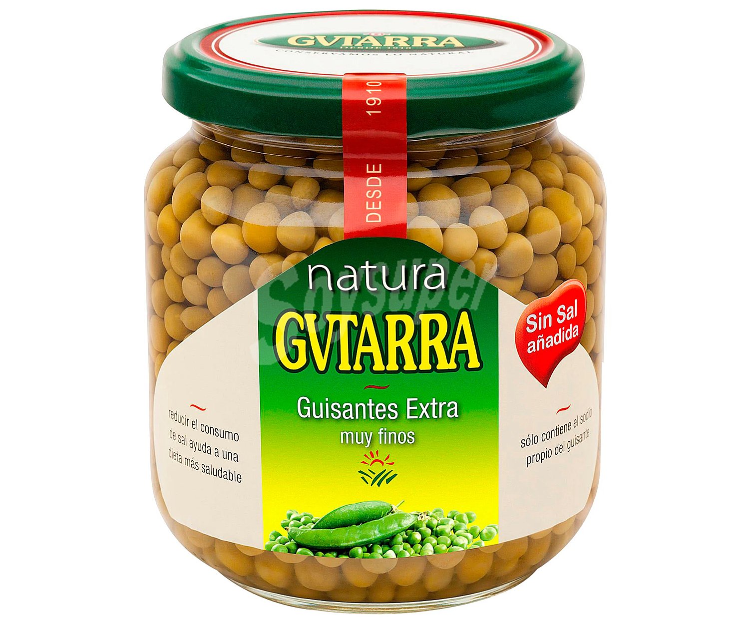 Gvtarra Guisantes muy finos de calidad extra sin sal añadida gvtarra