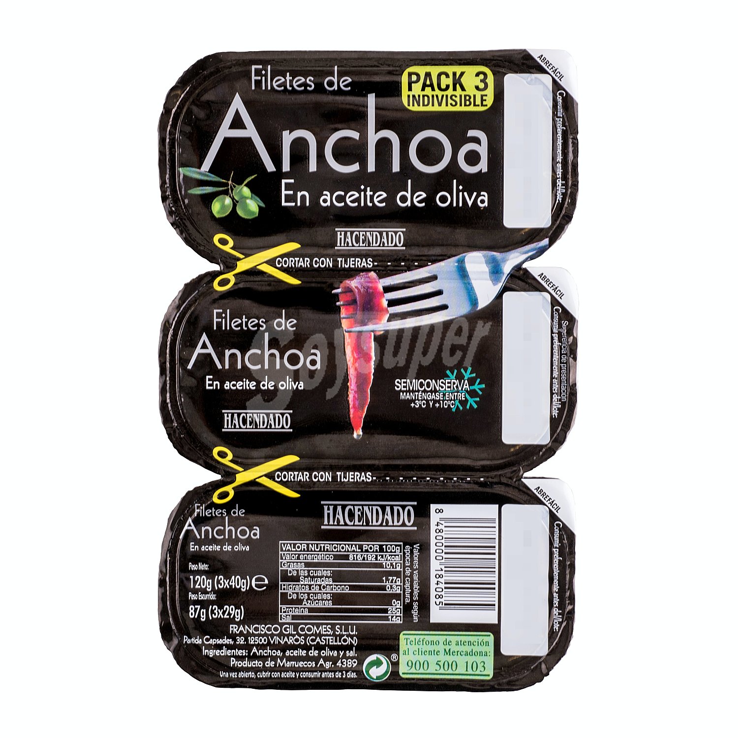 Anchoa filete aceite oliva