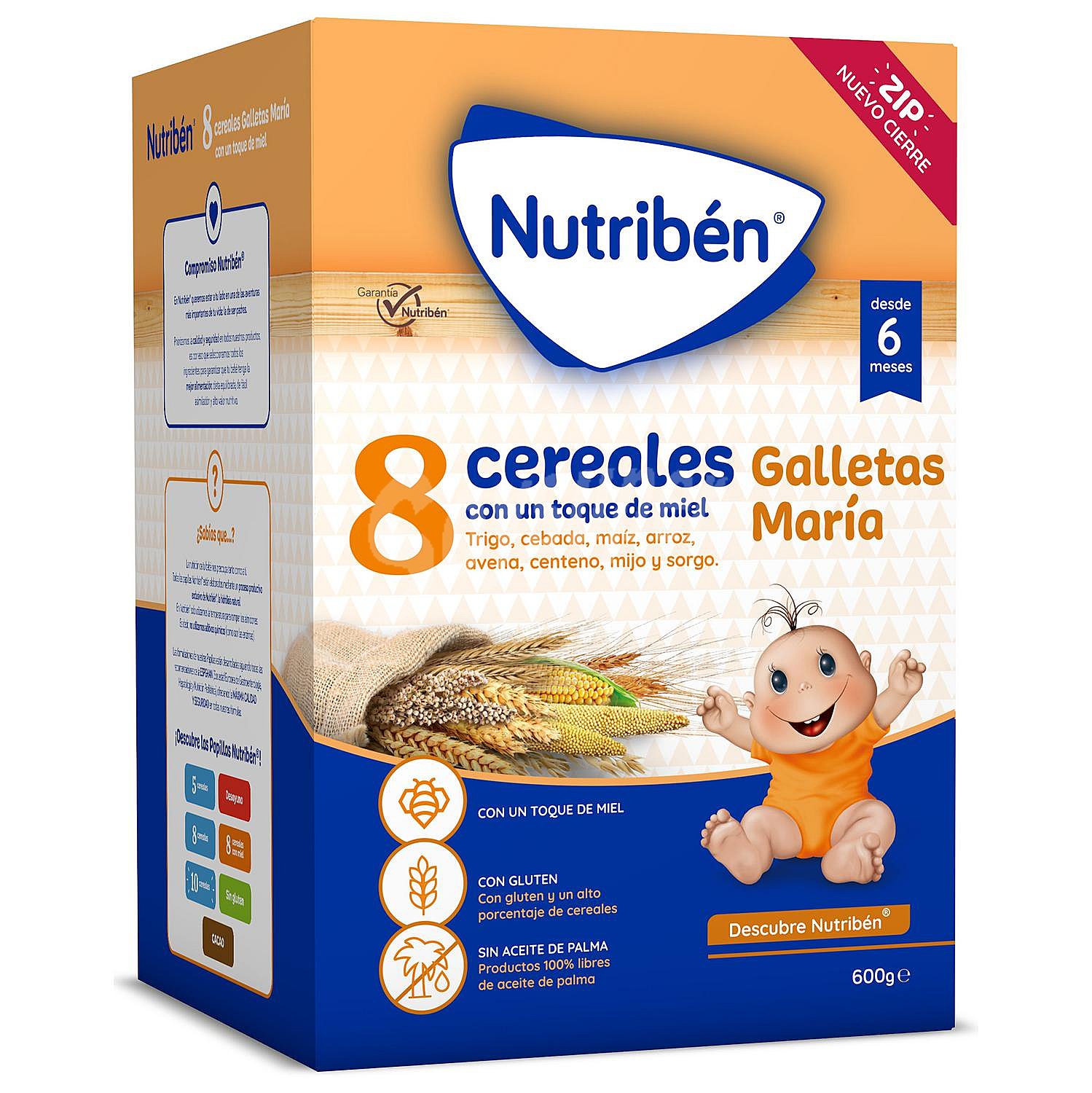 Papilla 8 cereales y miel con galletas maría