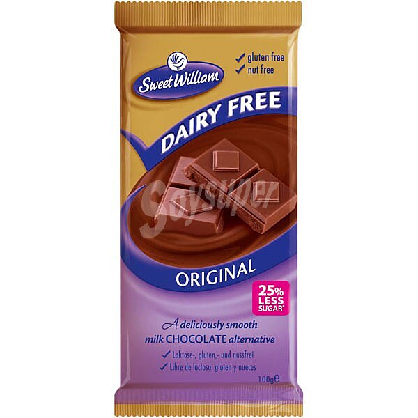 Dairy Free chocolate con leche sin gluten, sin lactosa y con 25% menos de azúcar