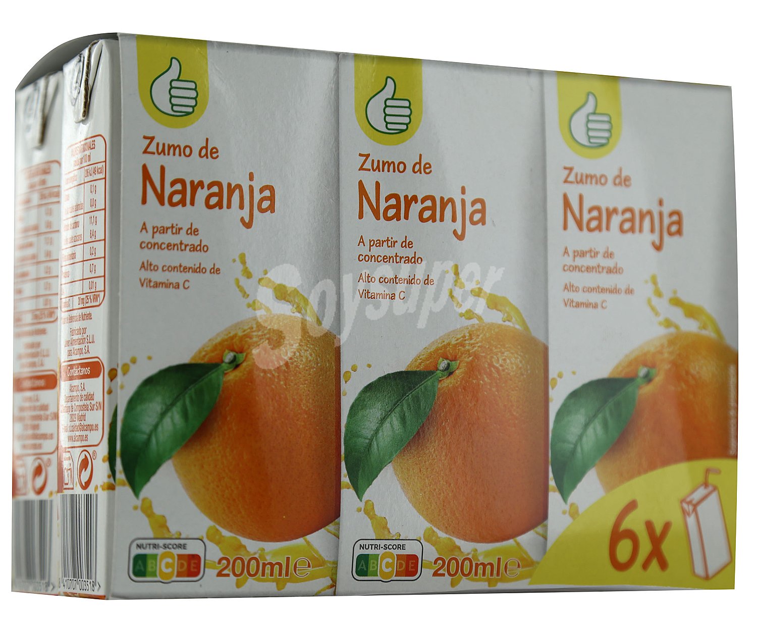 Producto económico alcampo Zumo de naranja producto económico alcampo x 20 cl