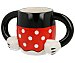 Taza de diseño con la forma del cuerpo de Minnie de color negro y rojo con capacidad para , disney