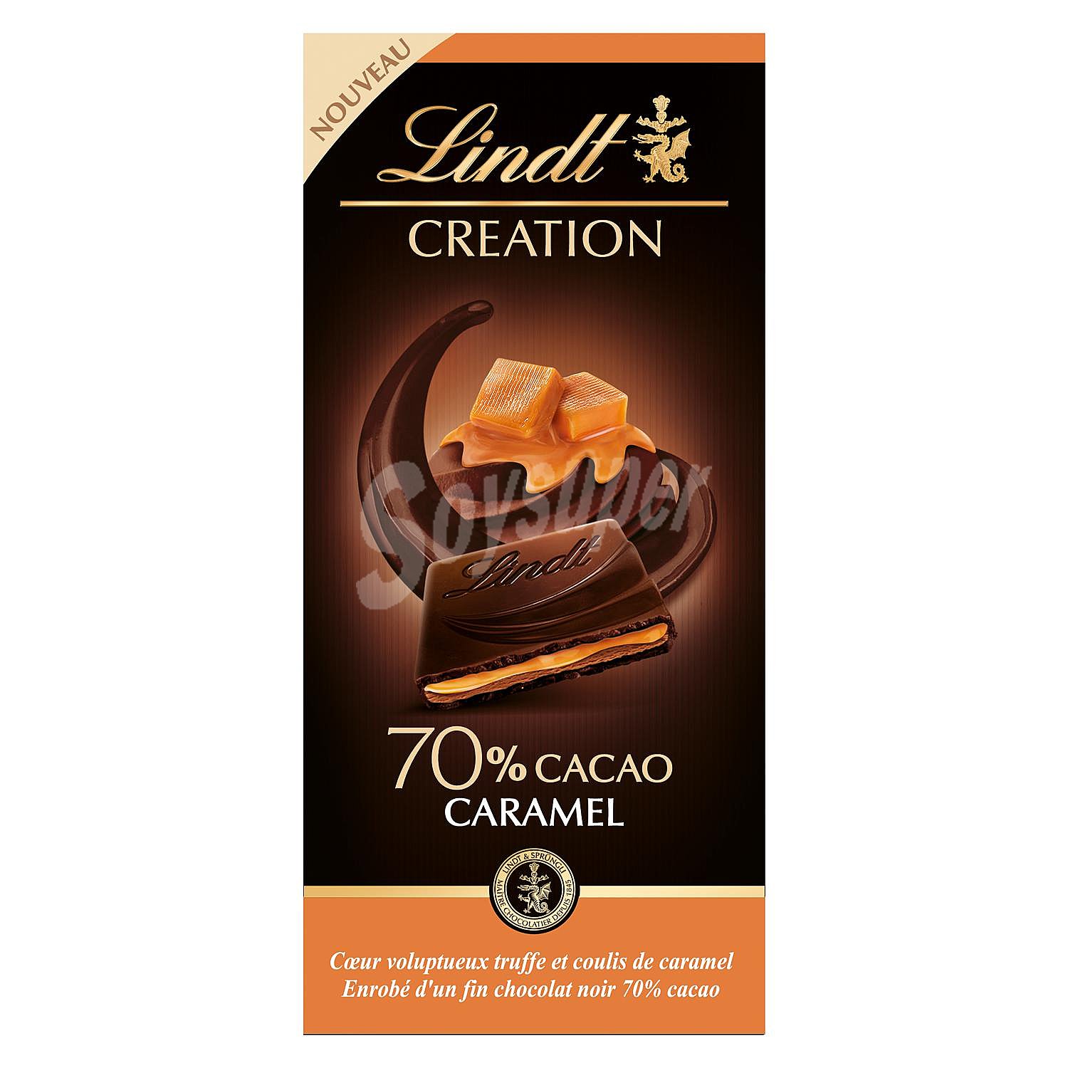 Chocolate negro relleno de caramelo 70% cacao Lindt Dark