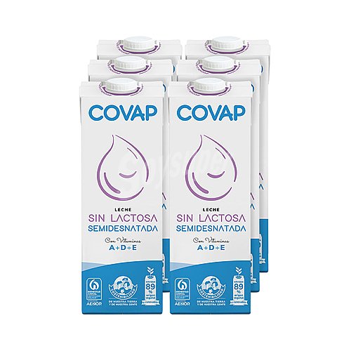 Covap Leche de vaca semidesnatada y sin lactosa covap