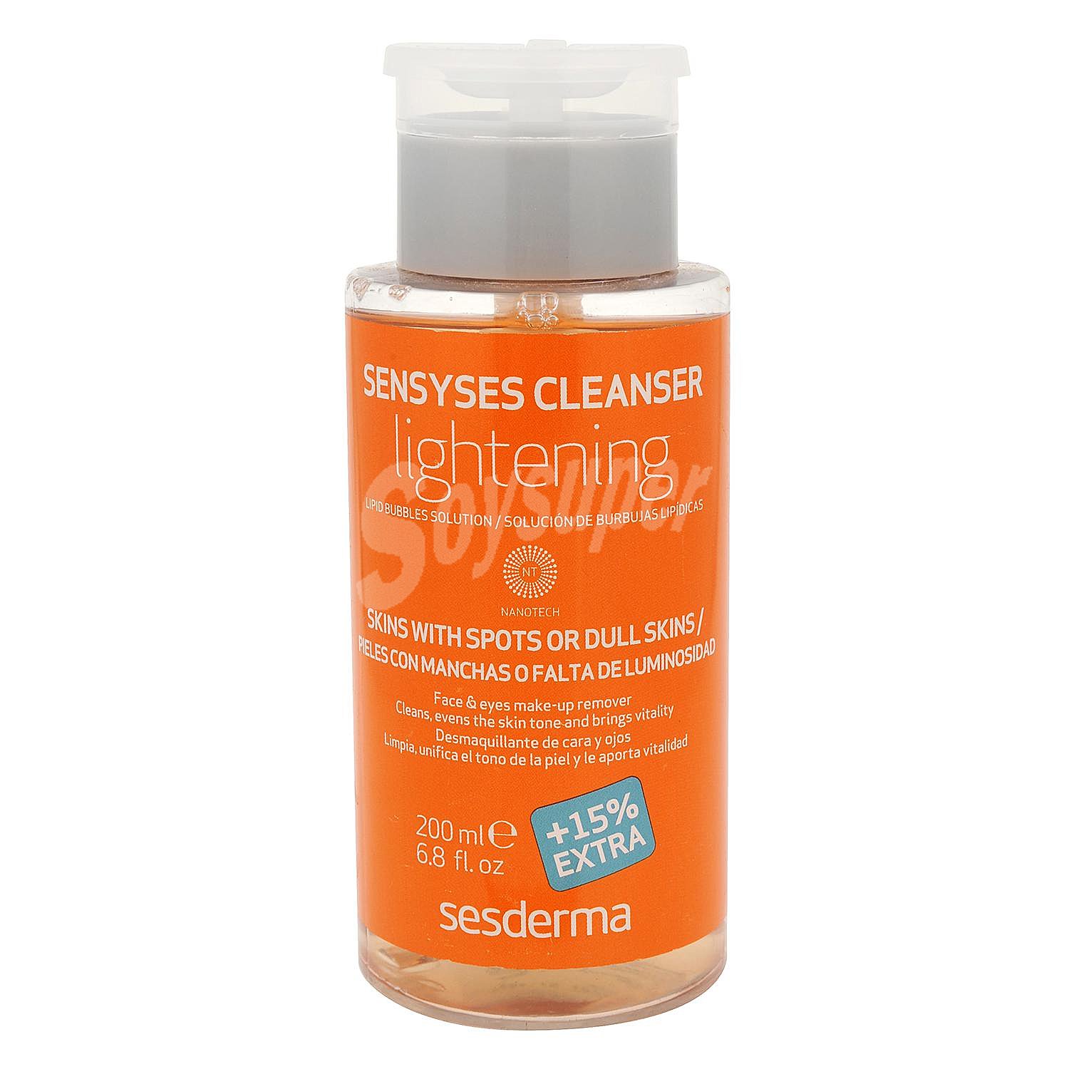 Sensyses cleanser Lightening desmaquillante de cara y ojos para pieles con manchas o falta de luminosidad