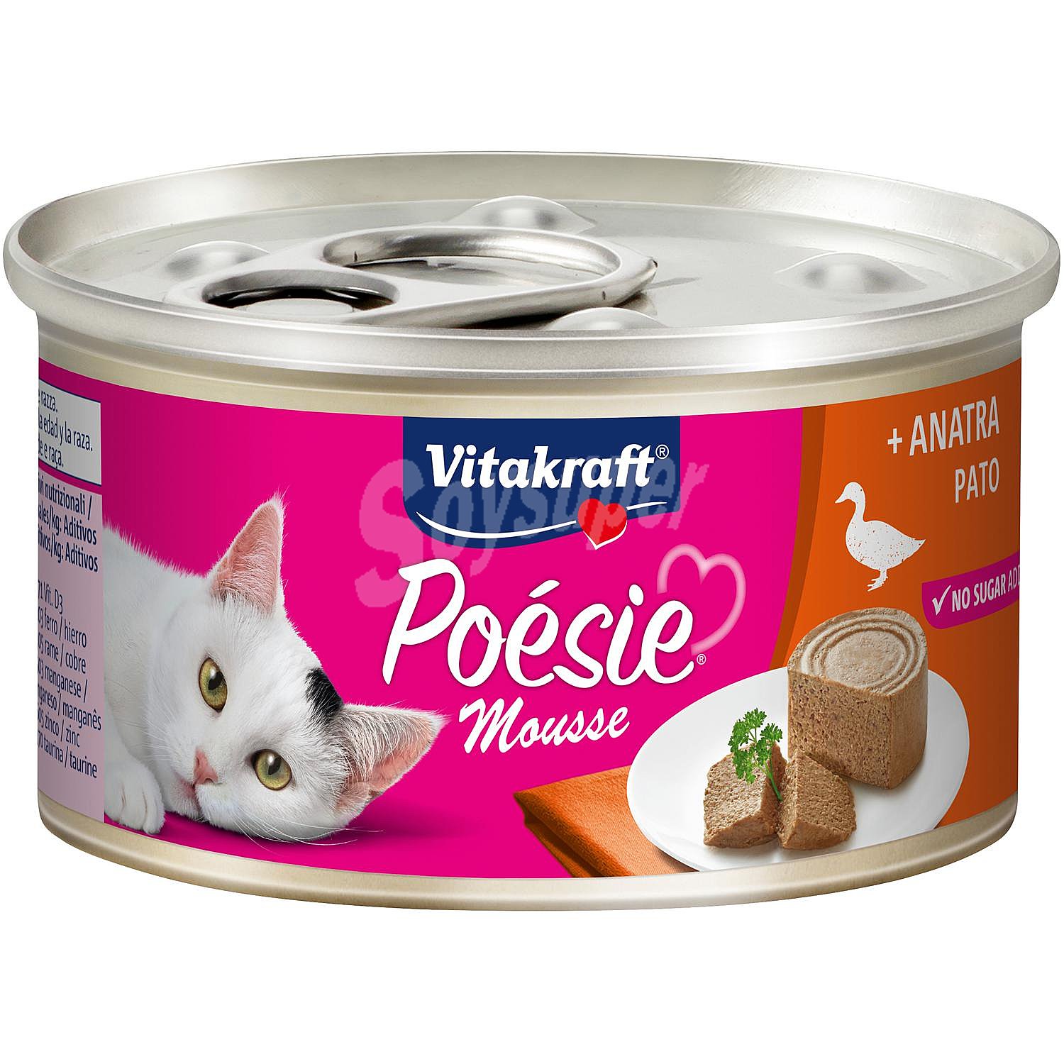 Poesie Mousse comida húmeda en mousse para gatos adultos con pato