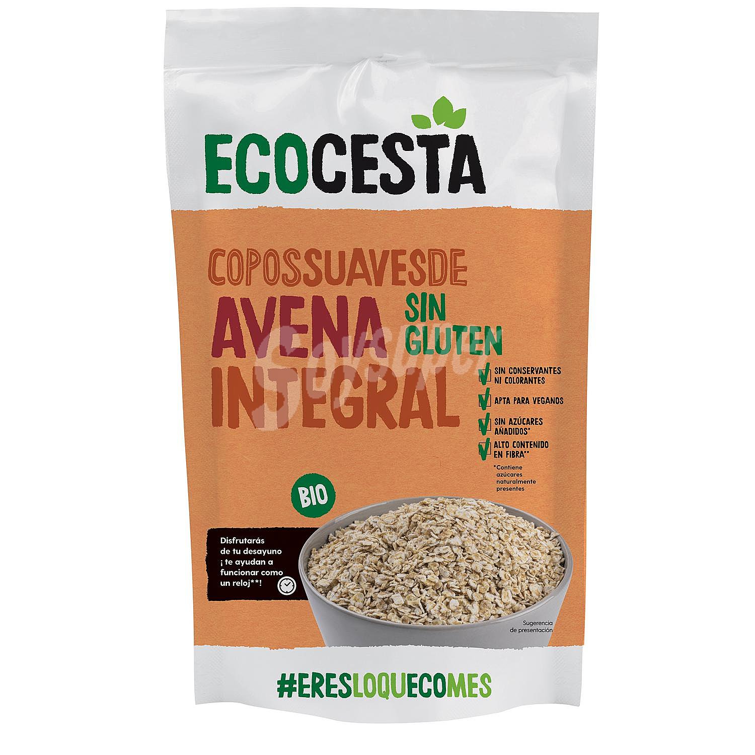 Copos suaves de avena integral ecológico ecocesta sin gluten