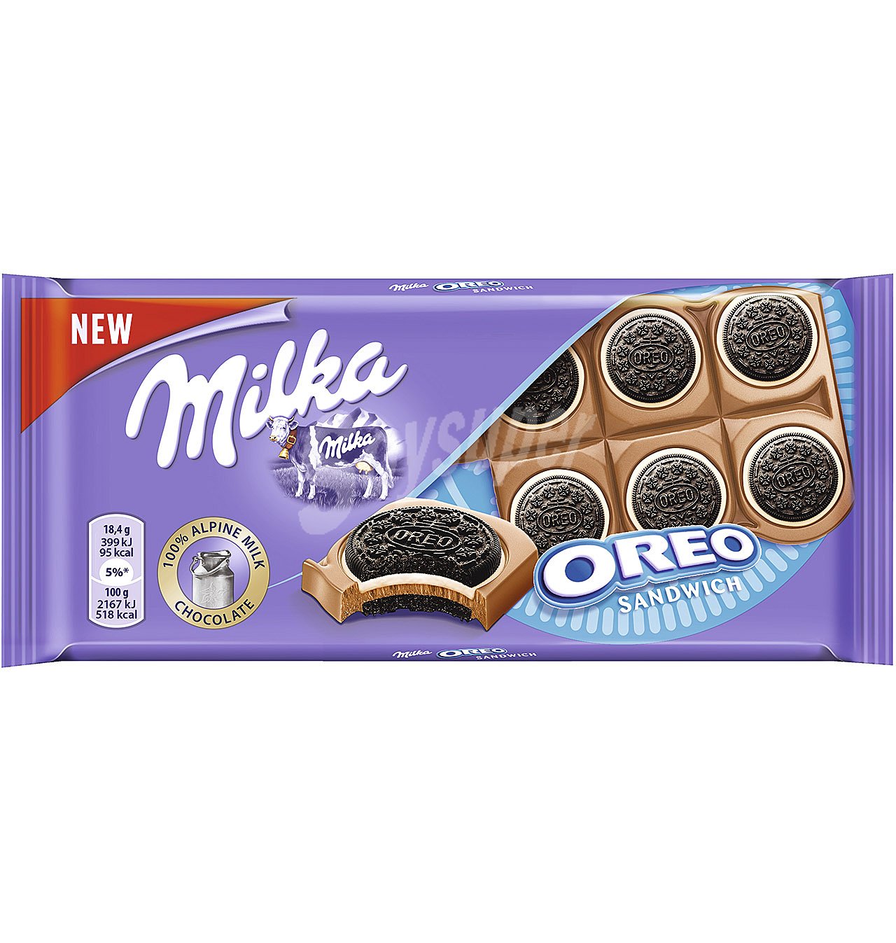 Chocolate con leche con galleta oreo Milka