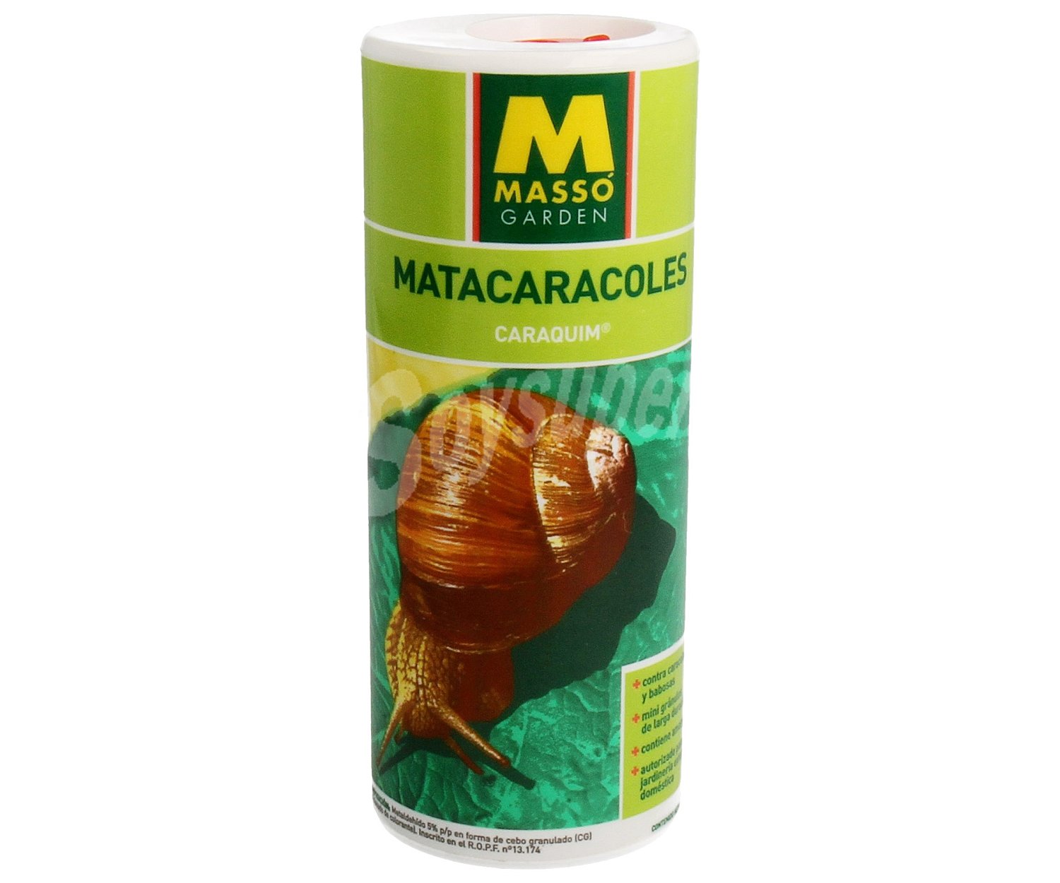 Talquera de 250 gramos con insecticida matacaracoles garden