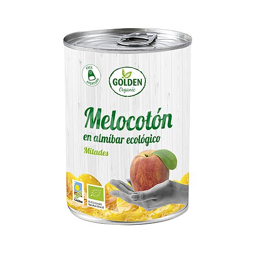 Golden Melocotón en almíbar ecológico, mitades golden