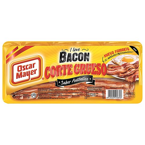 Oscar mayer Bacon semicocido y ahumado, sin gluten y cortado en lonchas gruesas oscar mayer