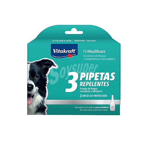 Vitakraft Pipetas repelentes perro pequeño Talla M vitakrafty