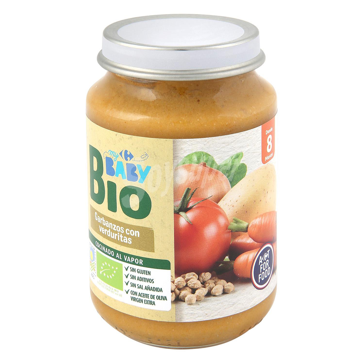 Tarrito de garbanzos con verduritas desde 8 meses ecológico Carrefour Baby Bio