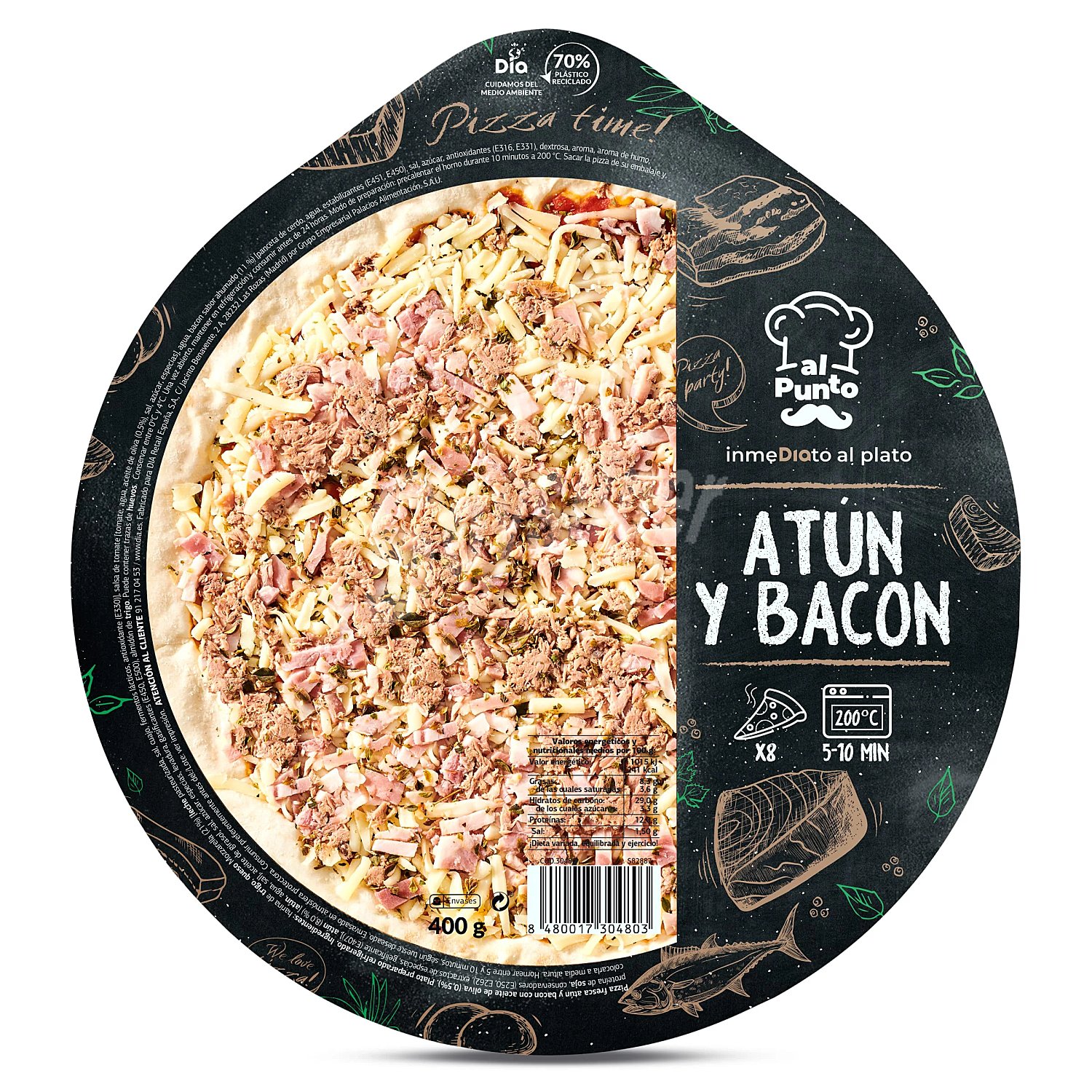 Pizza atún y bacon Al Punto