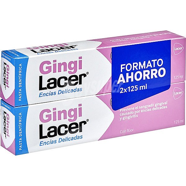 Gingilacer pasta dentífrica que previene el sangrado gingival con flúor 125+125 ml