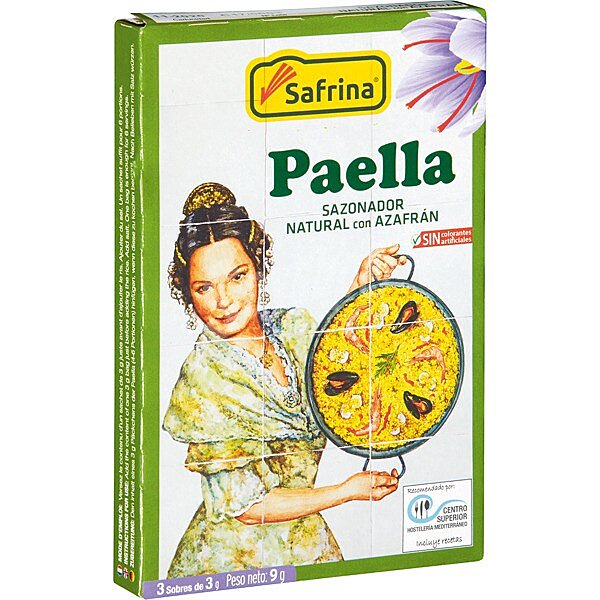 Sazonador natural para paella con azáfran