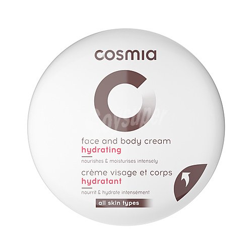 Cosmia Crema hidratante para cara y cuerpo, para todo tipo de pieles cosmia