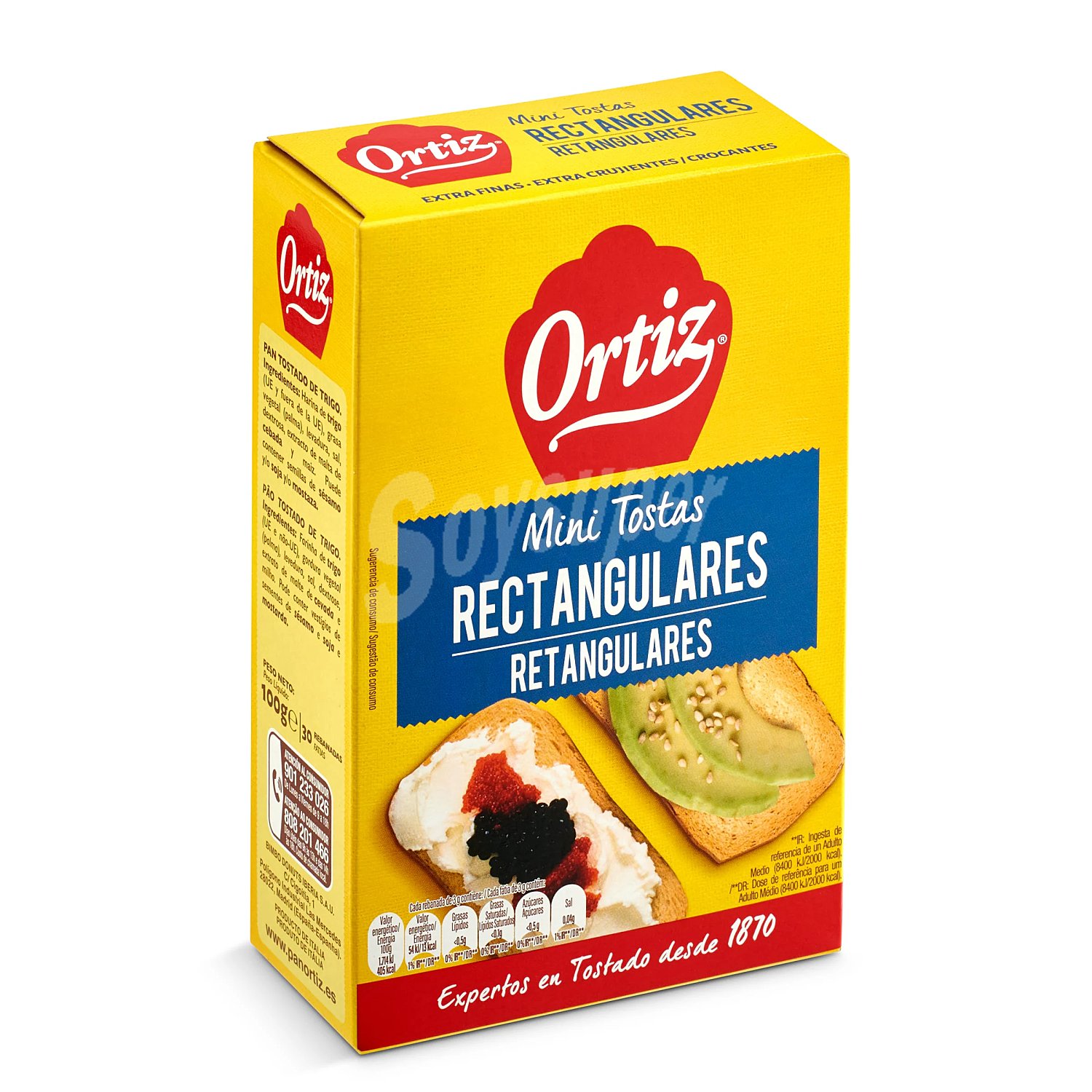 Mini tostas rectangulares ortiz