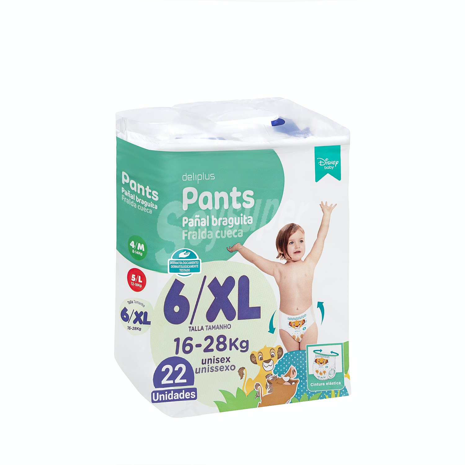 Pañal braguita 16 a 28 kg talla xl