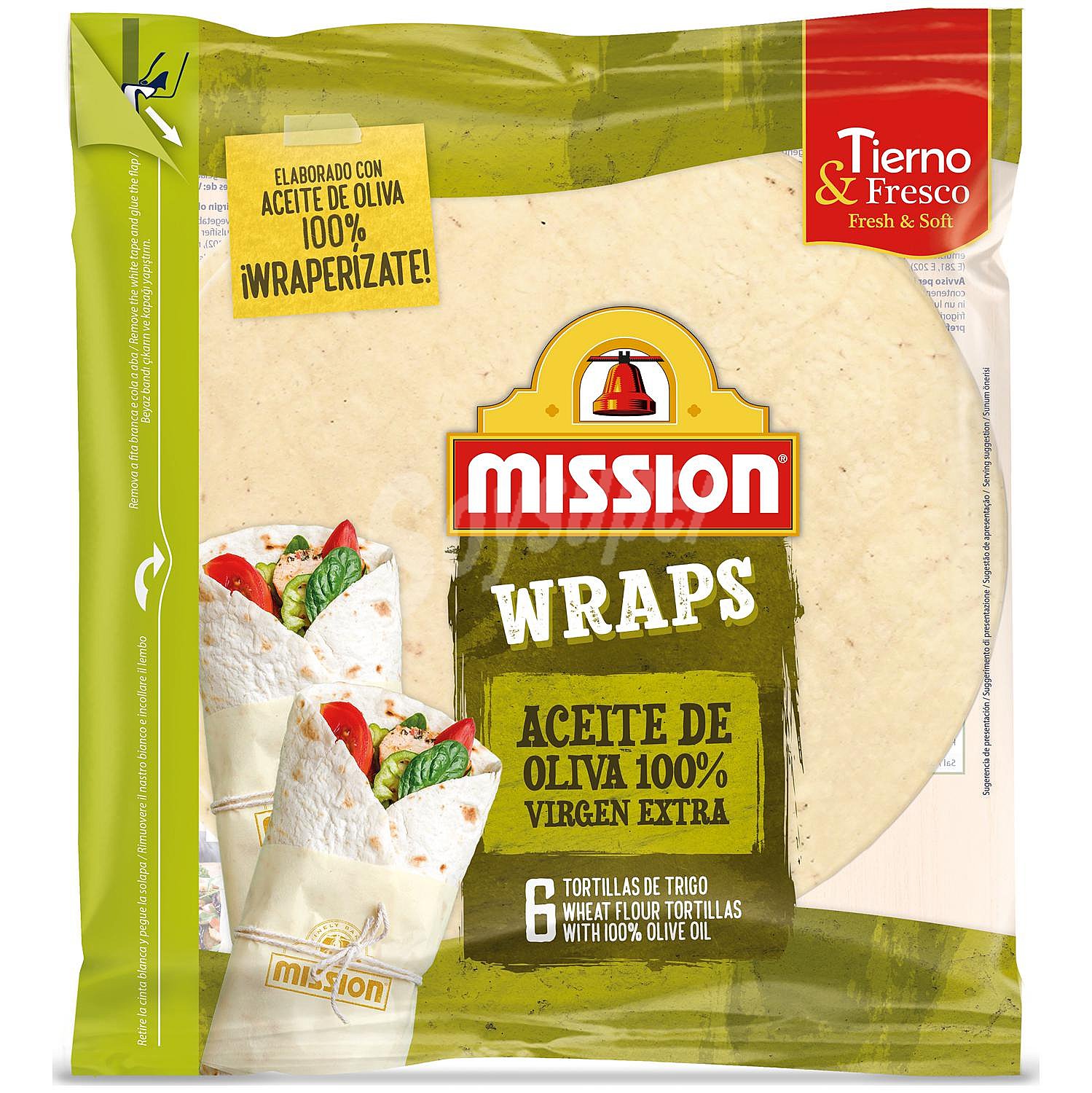 Tortillas de trigo (wraps) con aceite de oliva