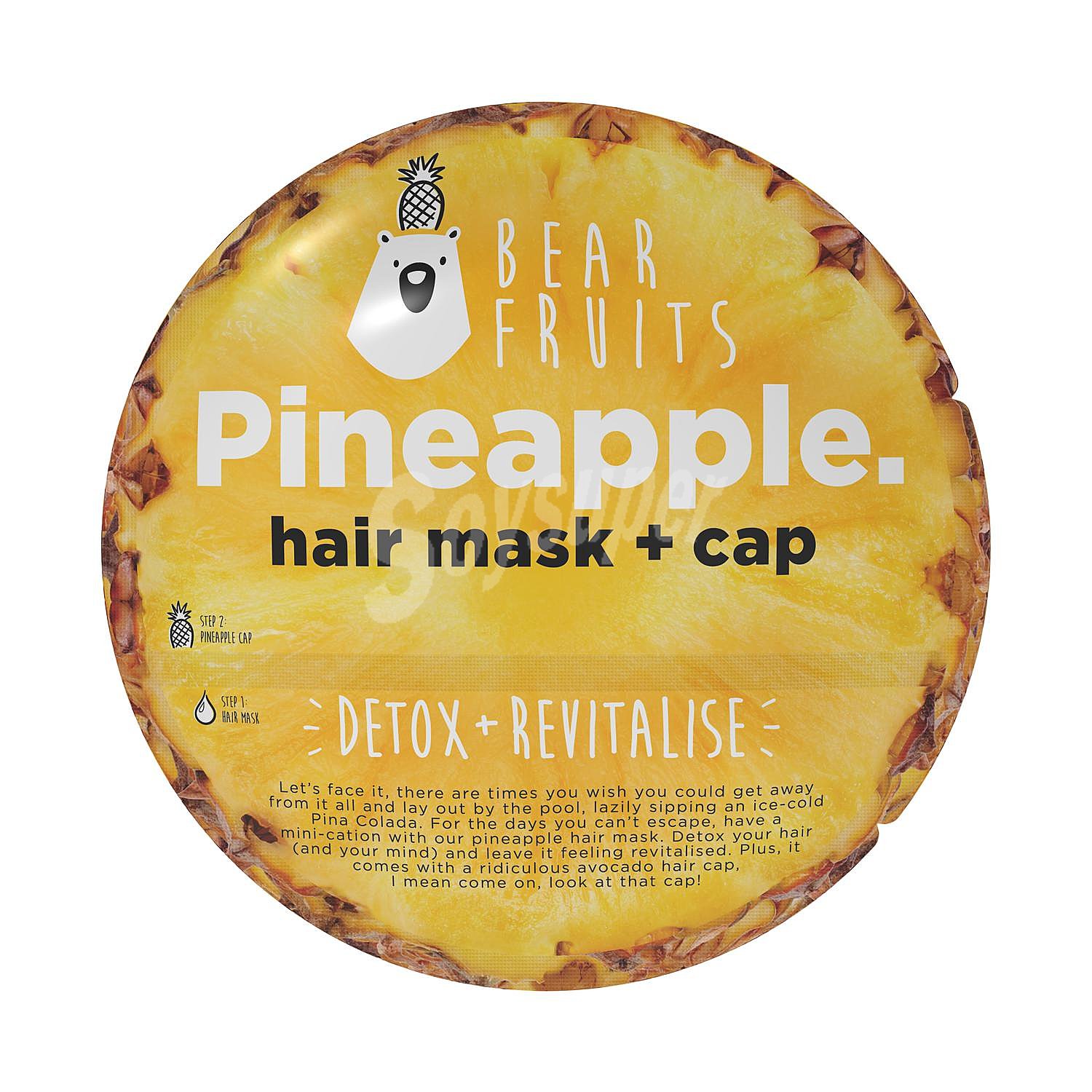 Mascarilla capilar revitalizante & Revitaliza con gorro Pineapple Bear Fruits