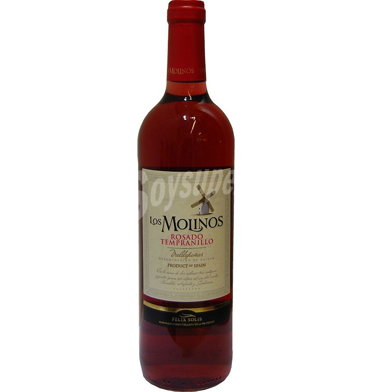 Vino rosado tempranillo con denominación de origen Valdepeñas LOS molinos