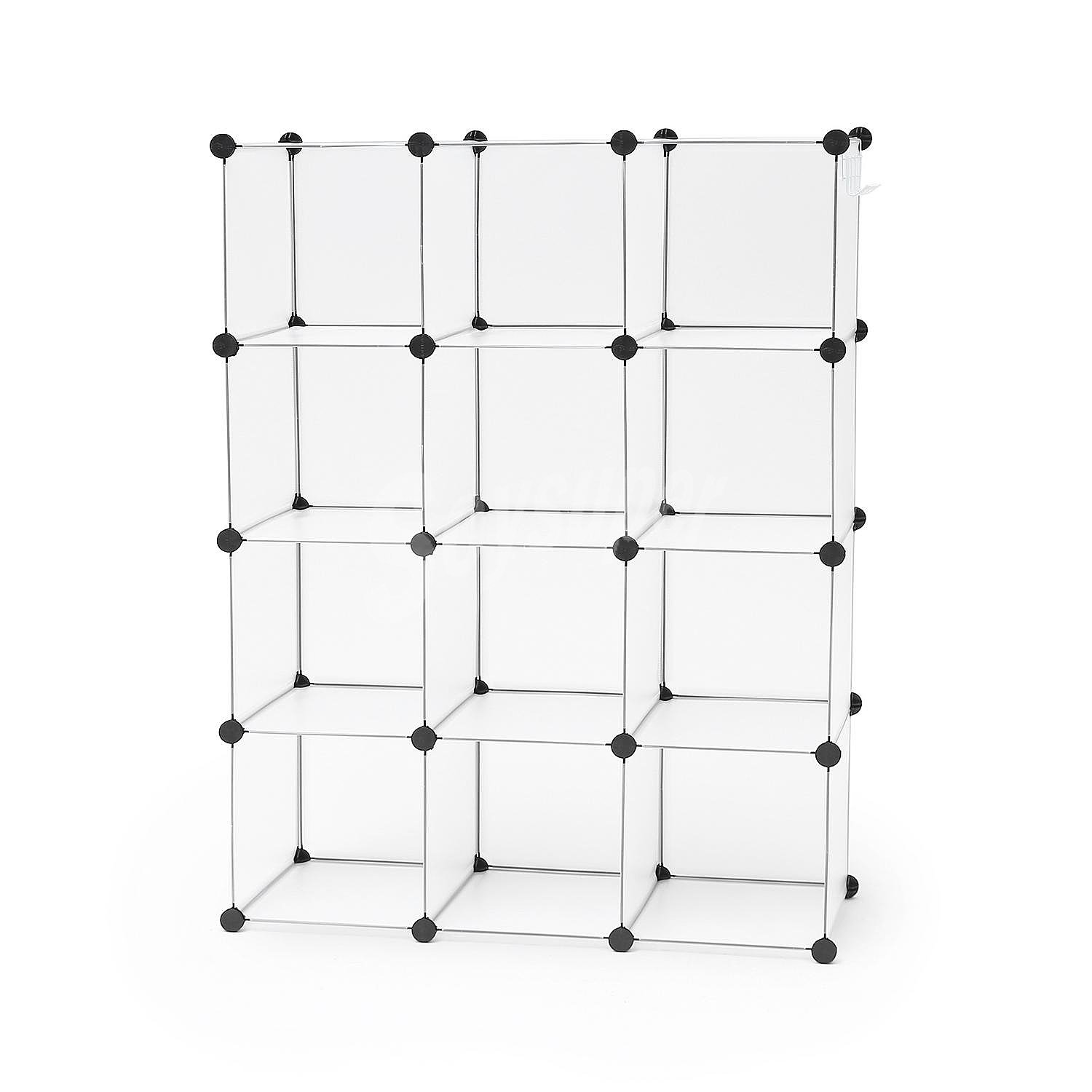 Cubo de ordenación con 12 huecos 95X32X126 cm - Blanco