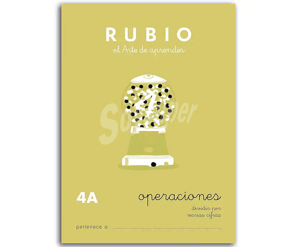 Cuadernillo de actividades Matemáticas, Operaciones 4 A, dividir por varias cifras, 8-9 años rubio