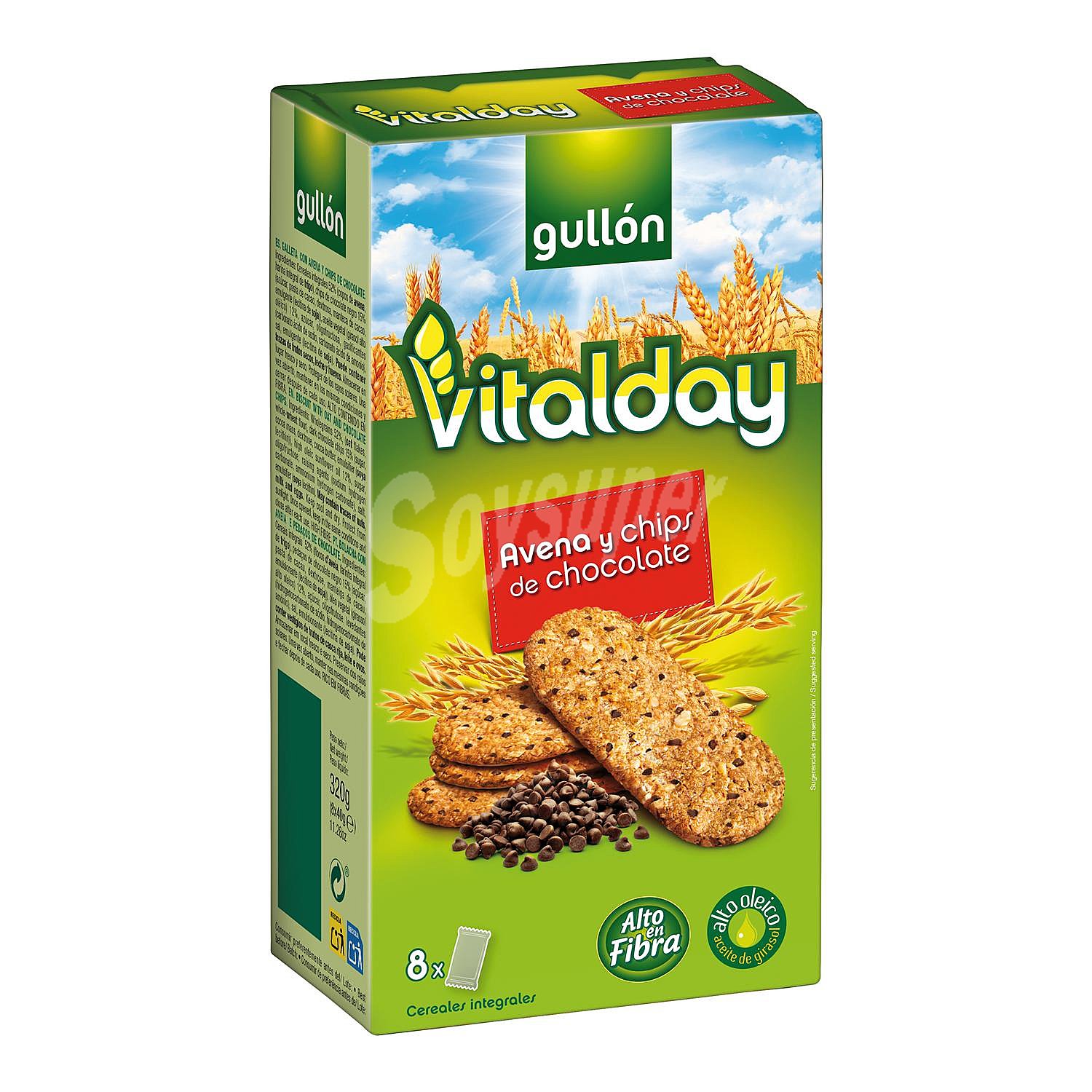 Galleta con avena y chips de chocolate Vitalday Gullón