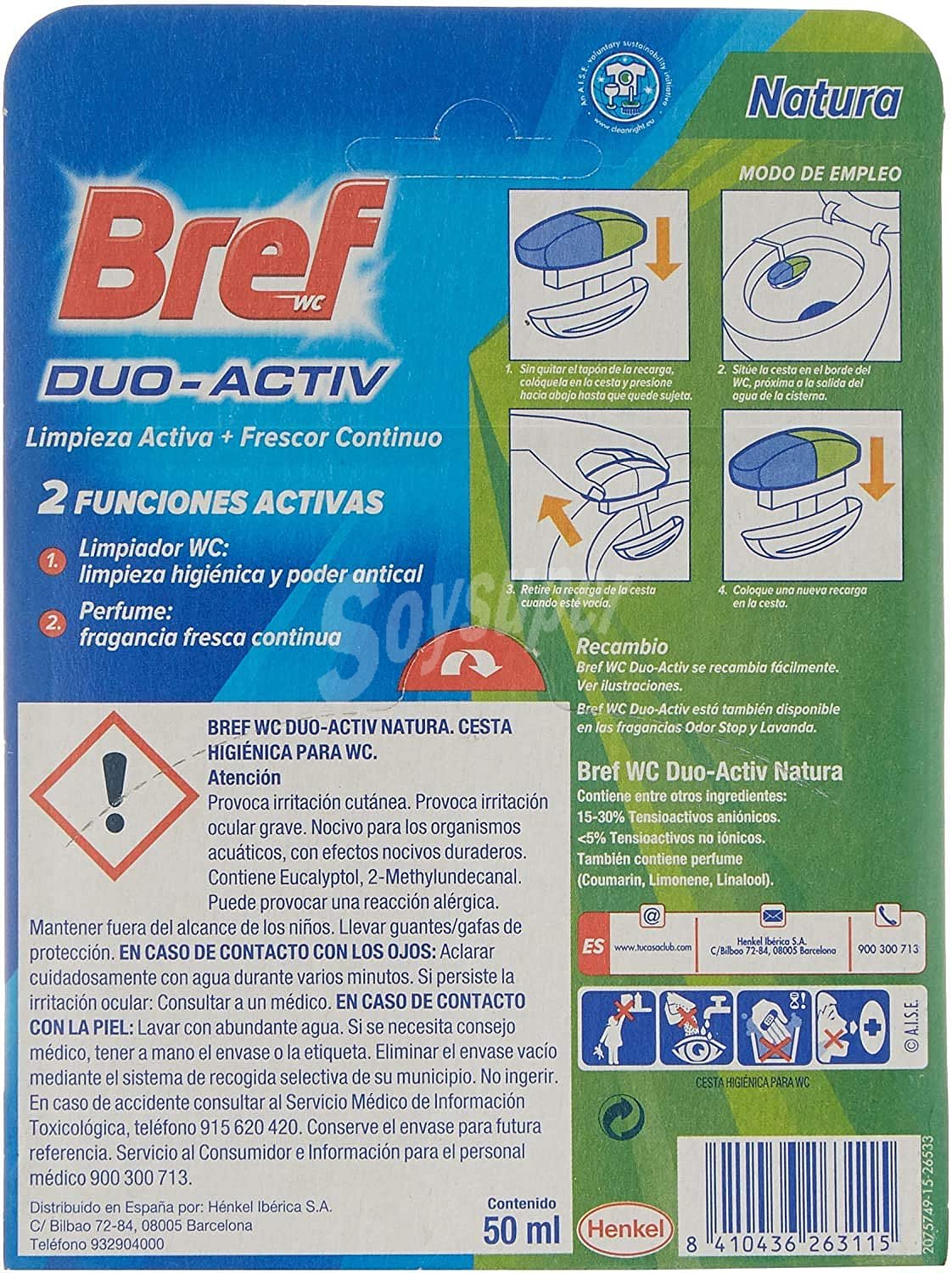 Limpiador wc duo activo verde bref