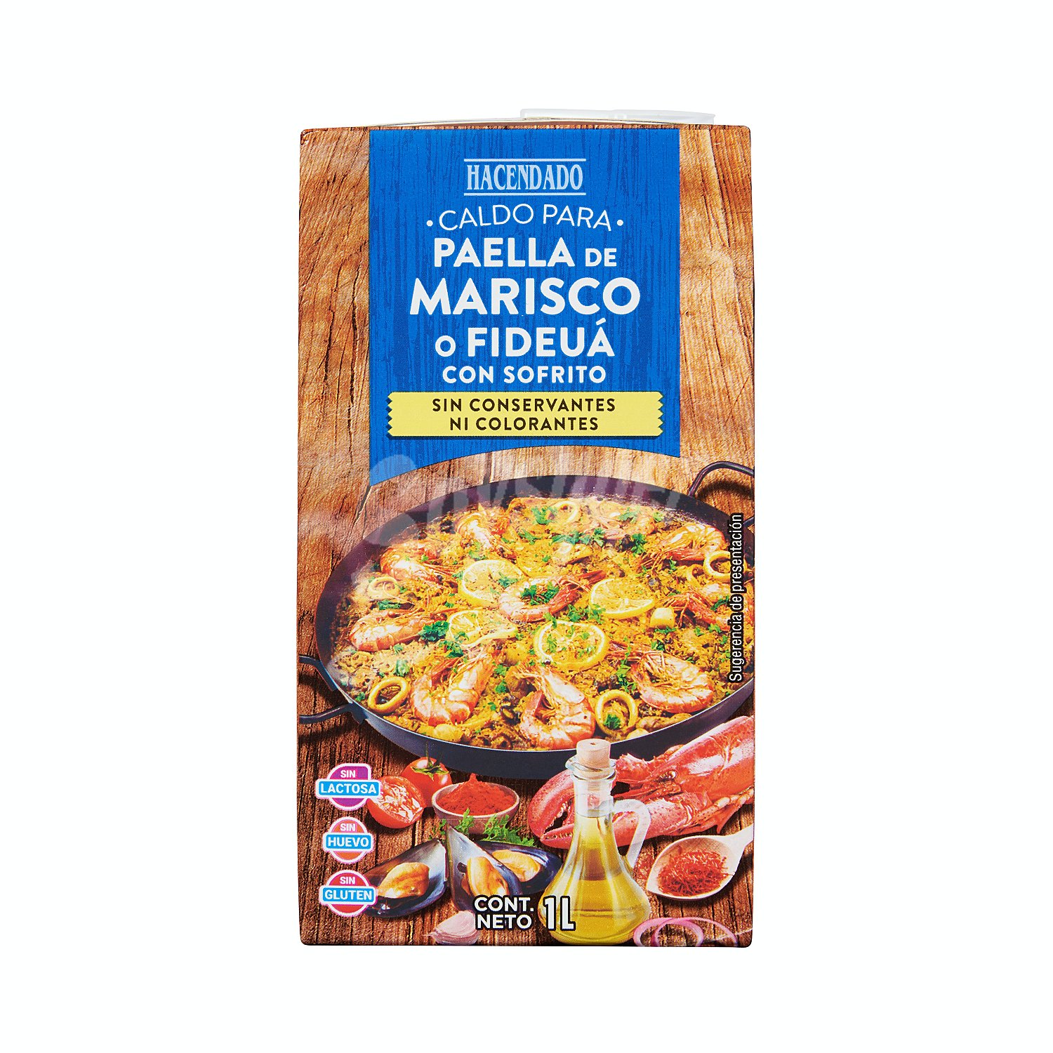 Caldo líquido paella, maricos y fideua con sofrito