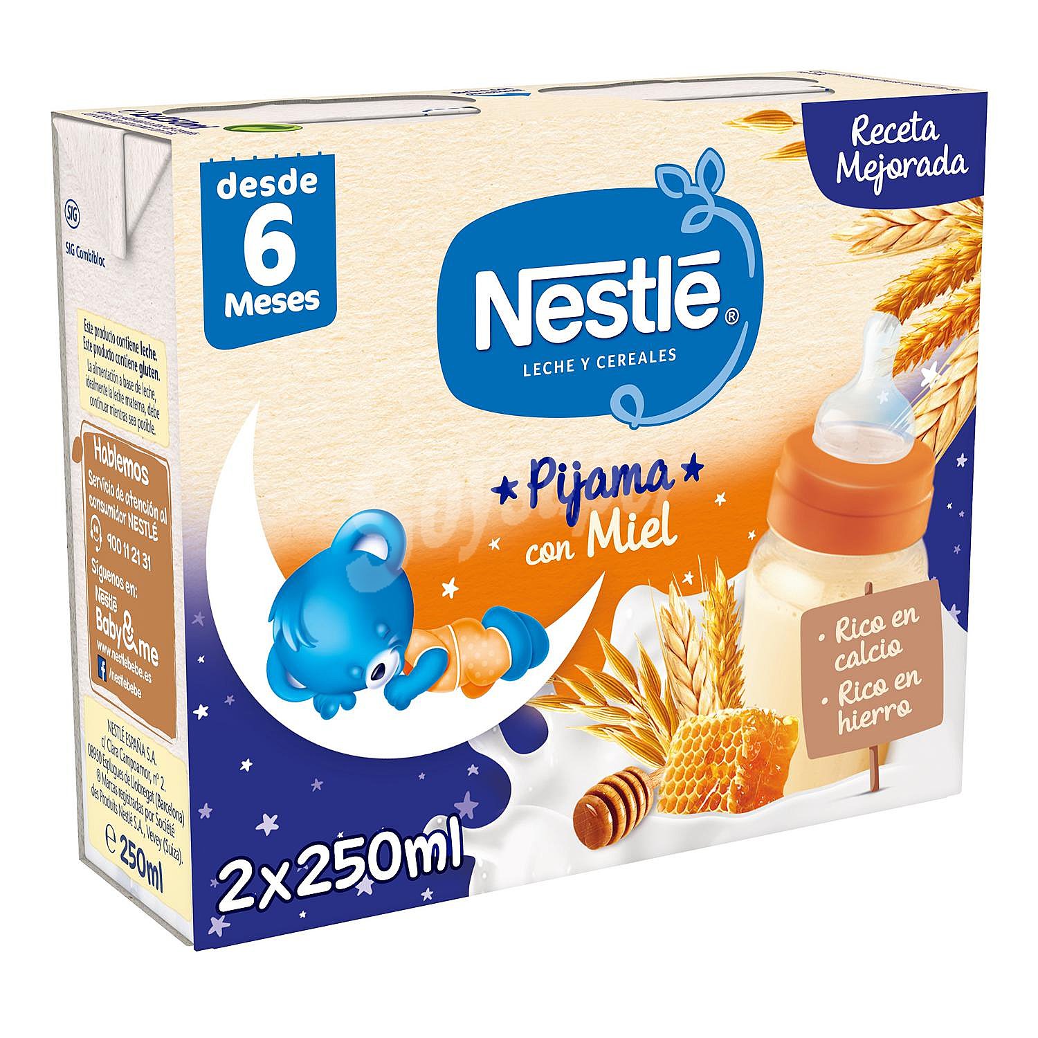 Papilla infantil desde 6 meses con miel Nestlé Pijama