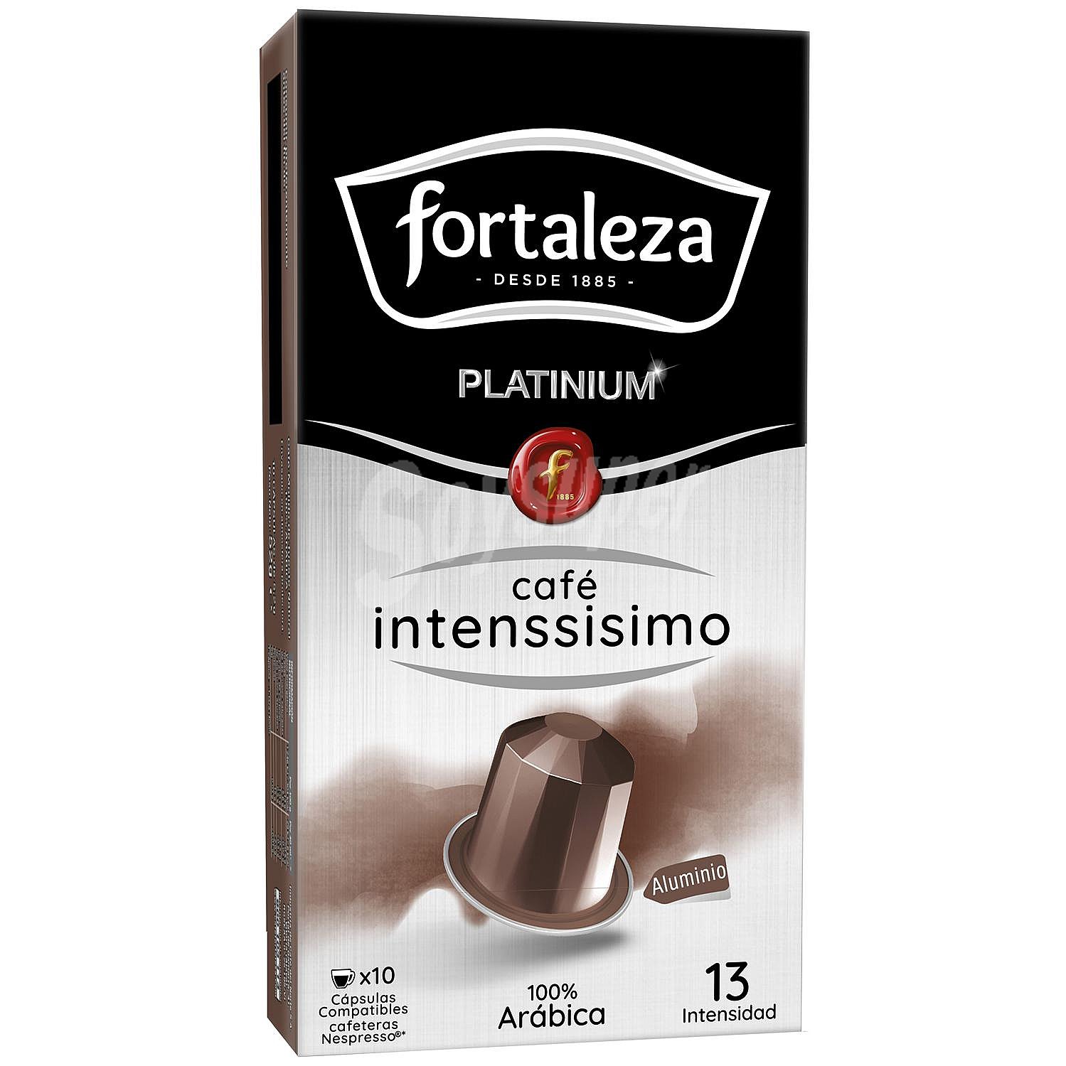 Café intenso en cápsulas Platinium Fortaleza compatible con Nespresso