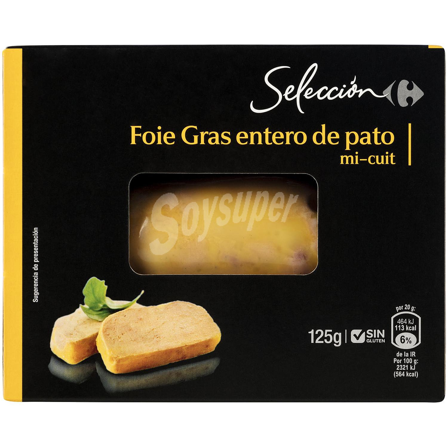 Foie gras de pato entero mi-cuit Carrefour Selección sin gluten sin lactosa