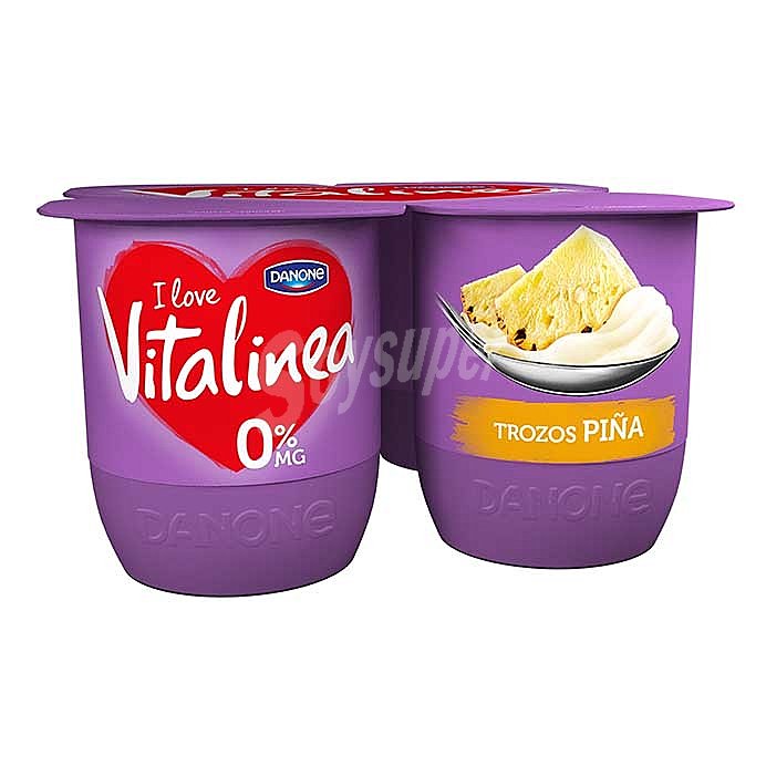 Yogur desnatado 0% m.g. con trozos de piña