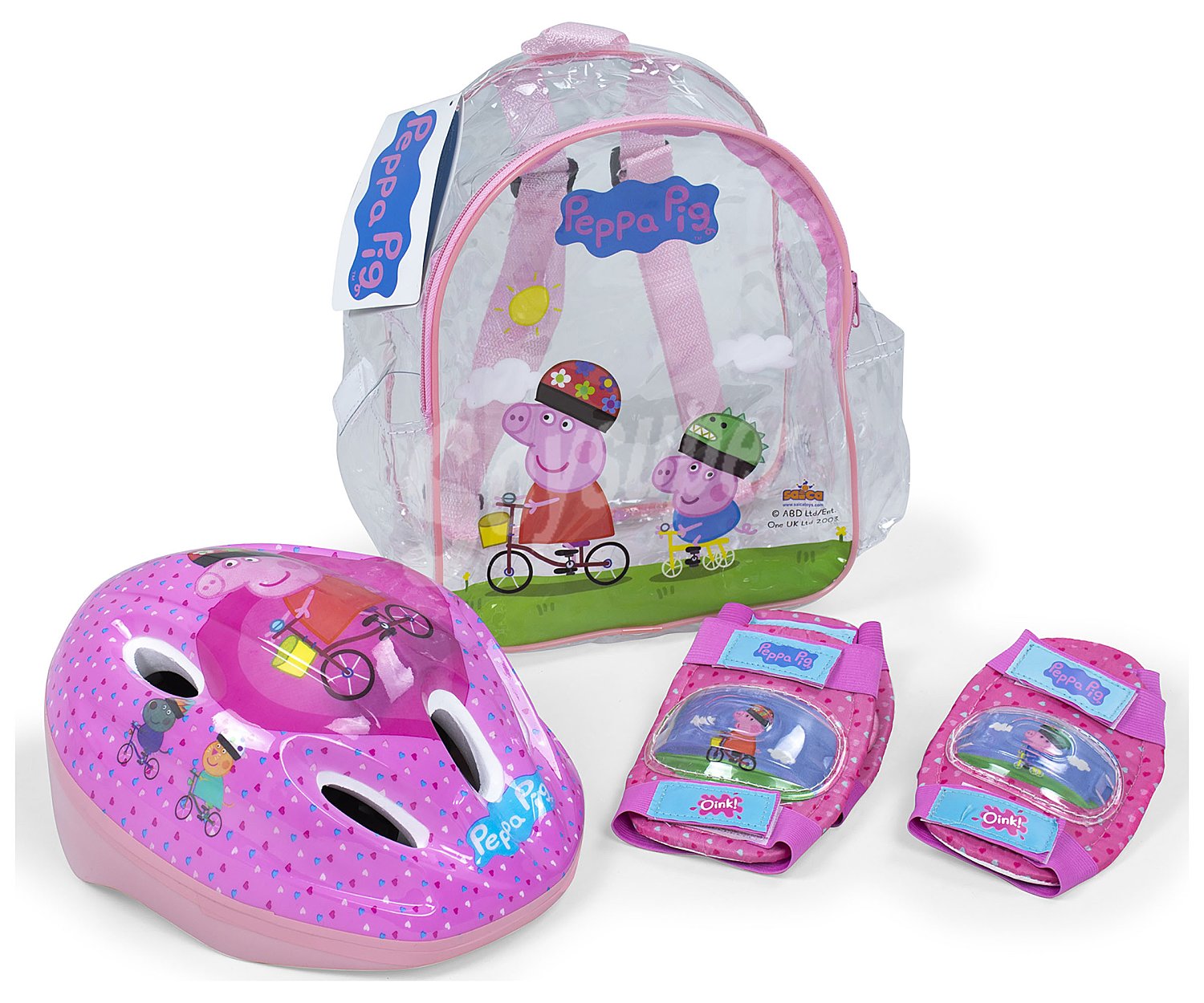 Set de mochila y protecciones infantiles para patinaje con diseño