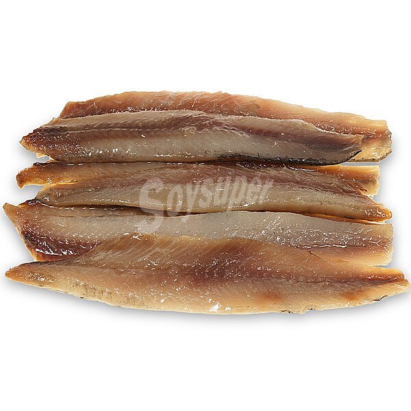 Anchoas ahumadas grandes con aceite de girasol y sal seleccionadas