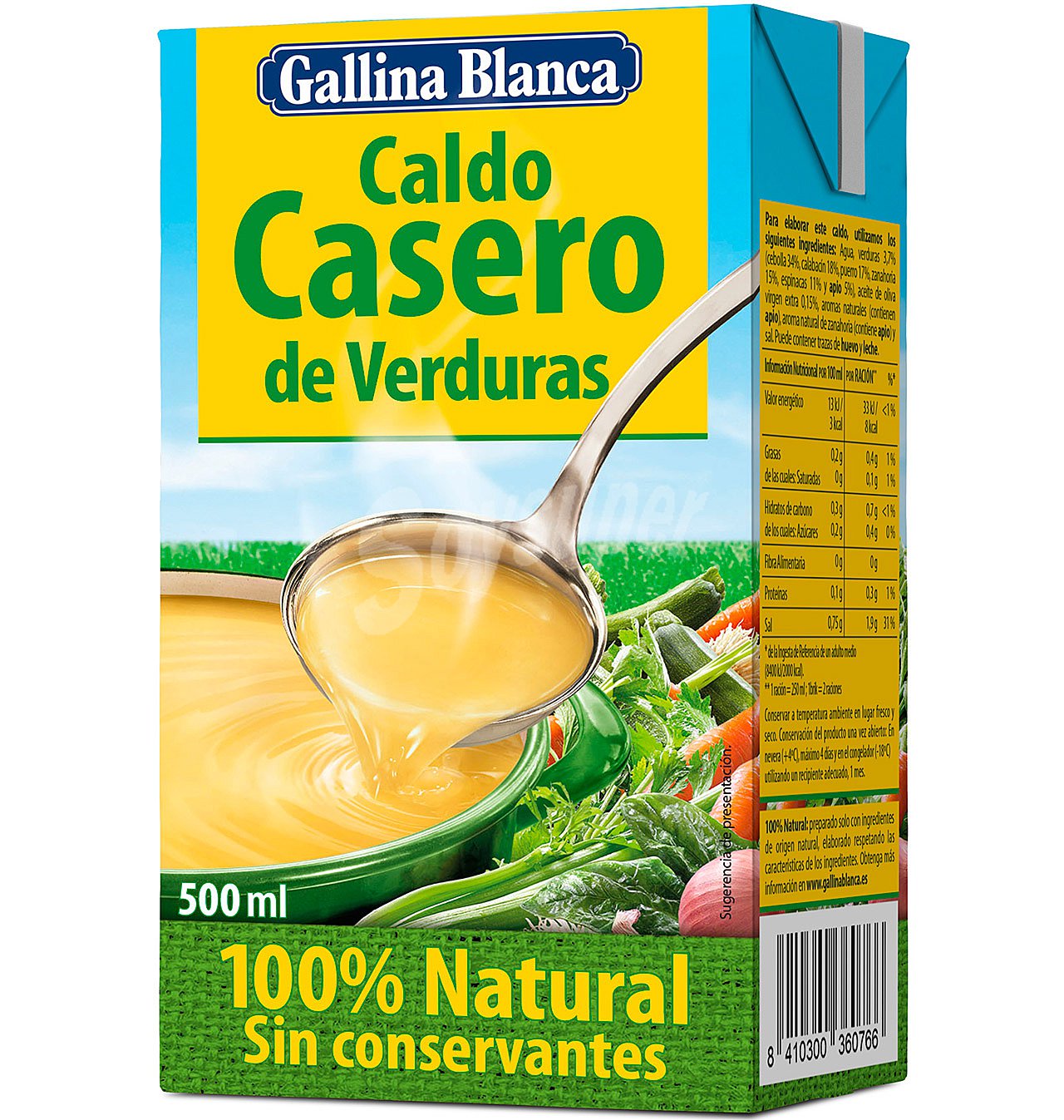 Caldo de verduras casero