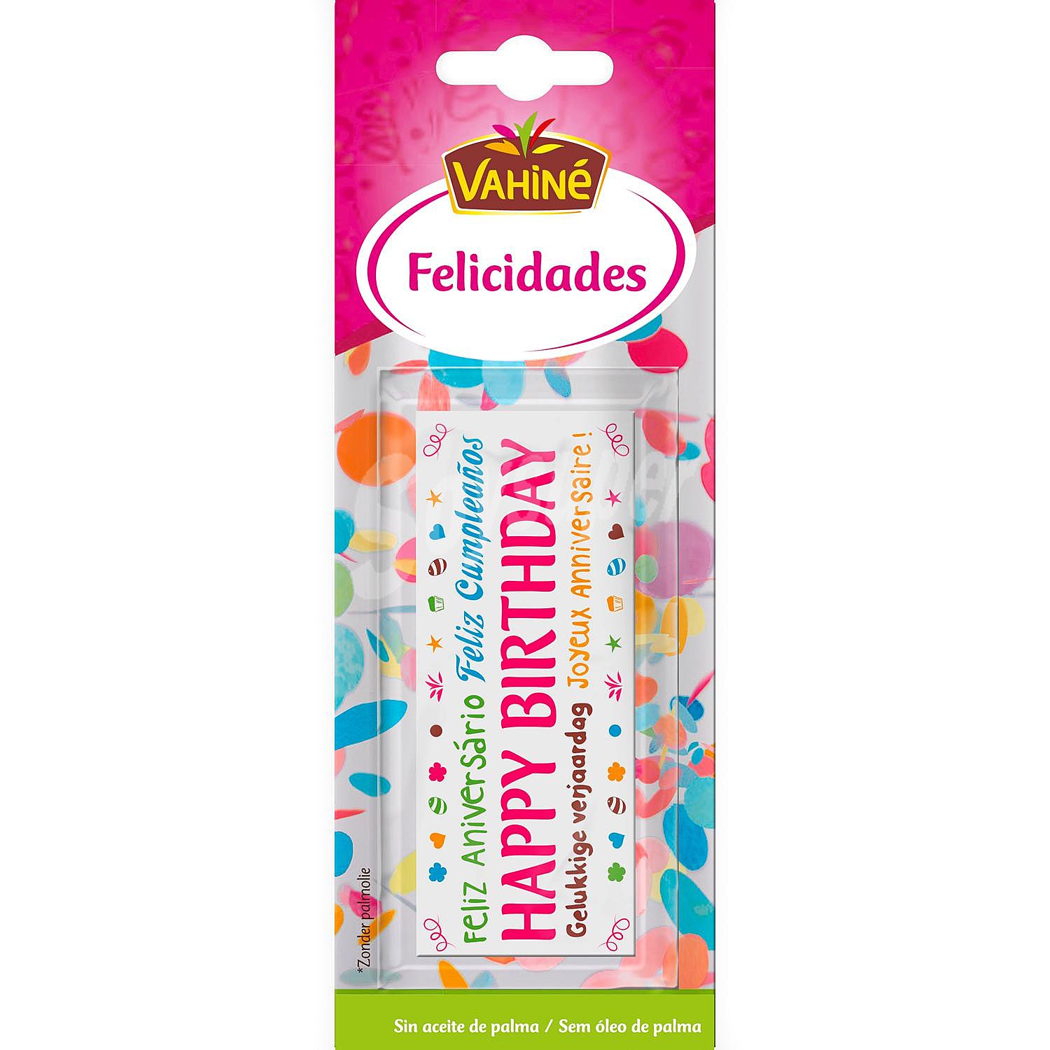 Adorno comestible Felicidades blister 1 unidad