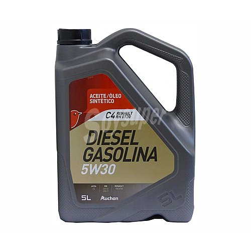 Aceite sintético para vehículos con motores de gasolina o diésel producto alcampo C4 renault