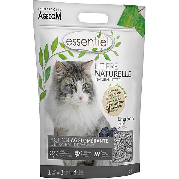 Lecho natural para gatos carbón activo bolsa 6 L