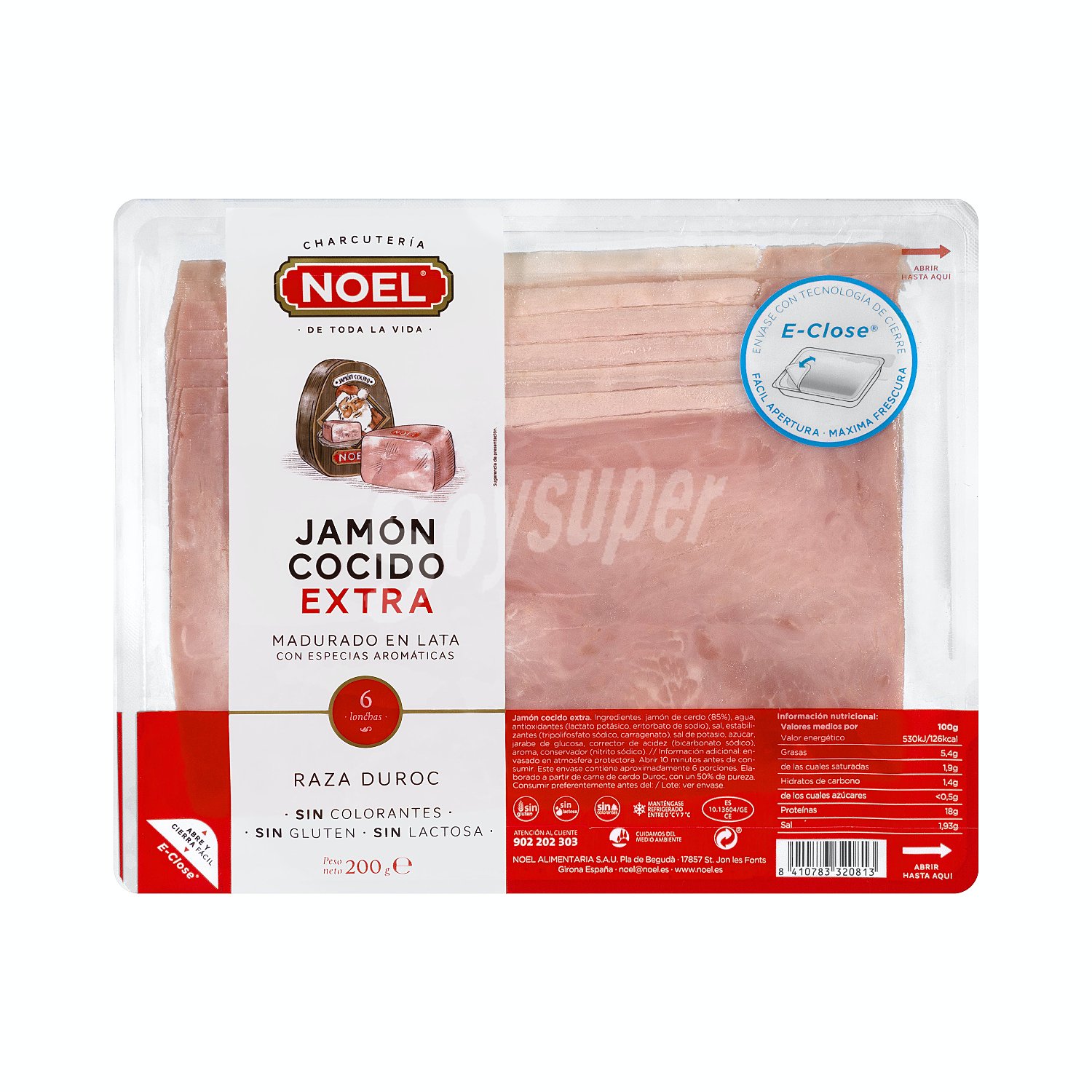 Jamón cocido extra lonchas