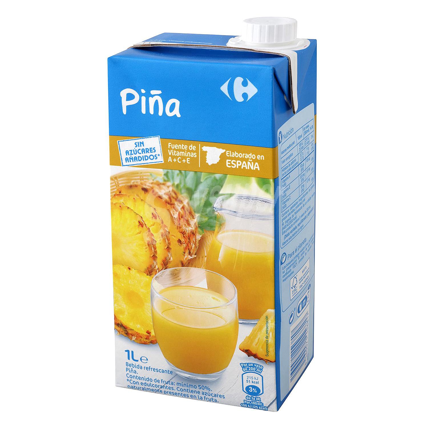 Bebida de piña Carrefour sin azúcar añadido