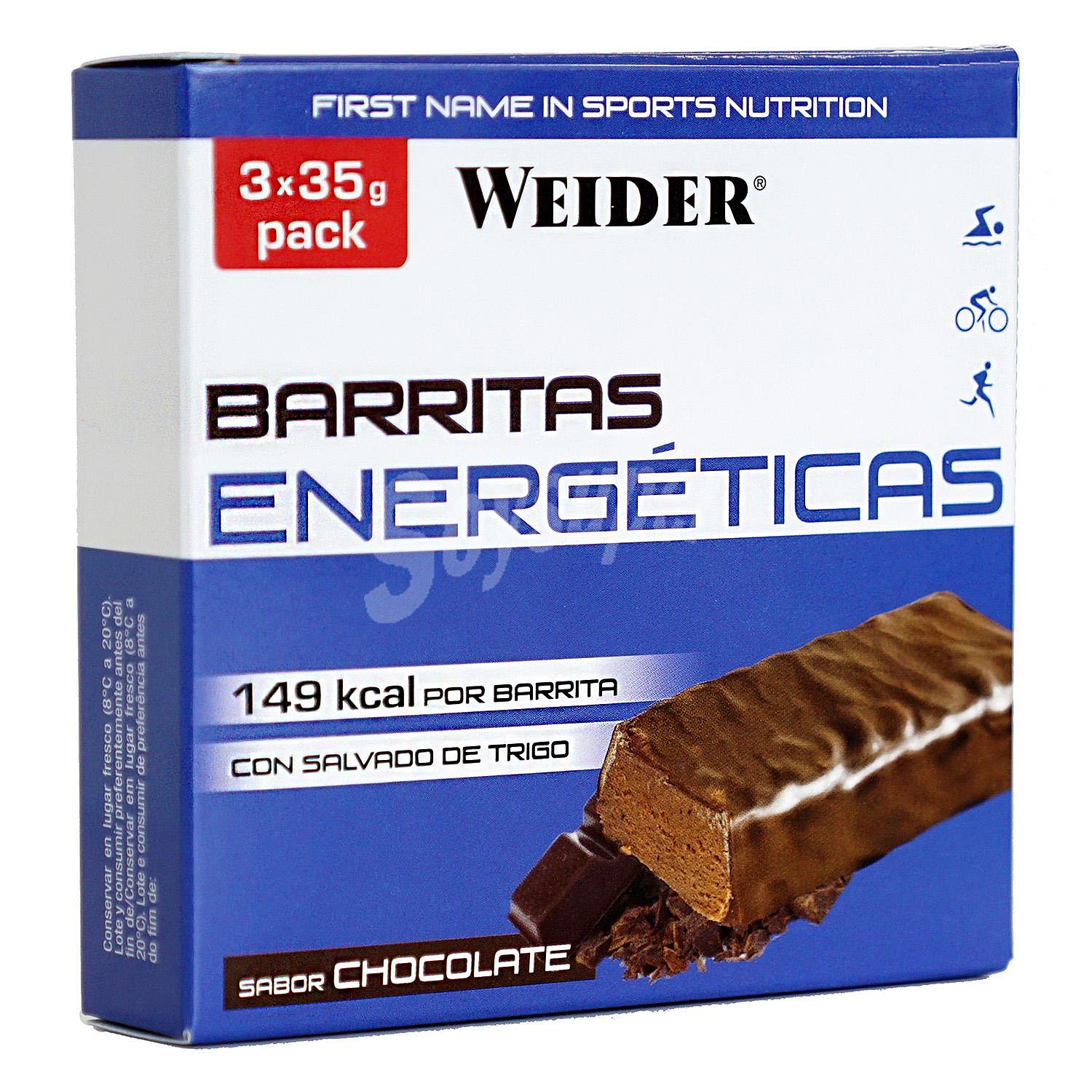 Barritas energéticas sabor chocolate Weider