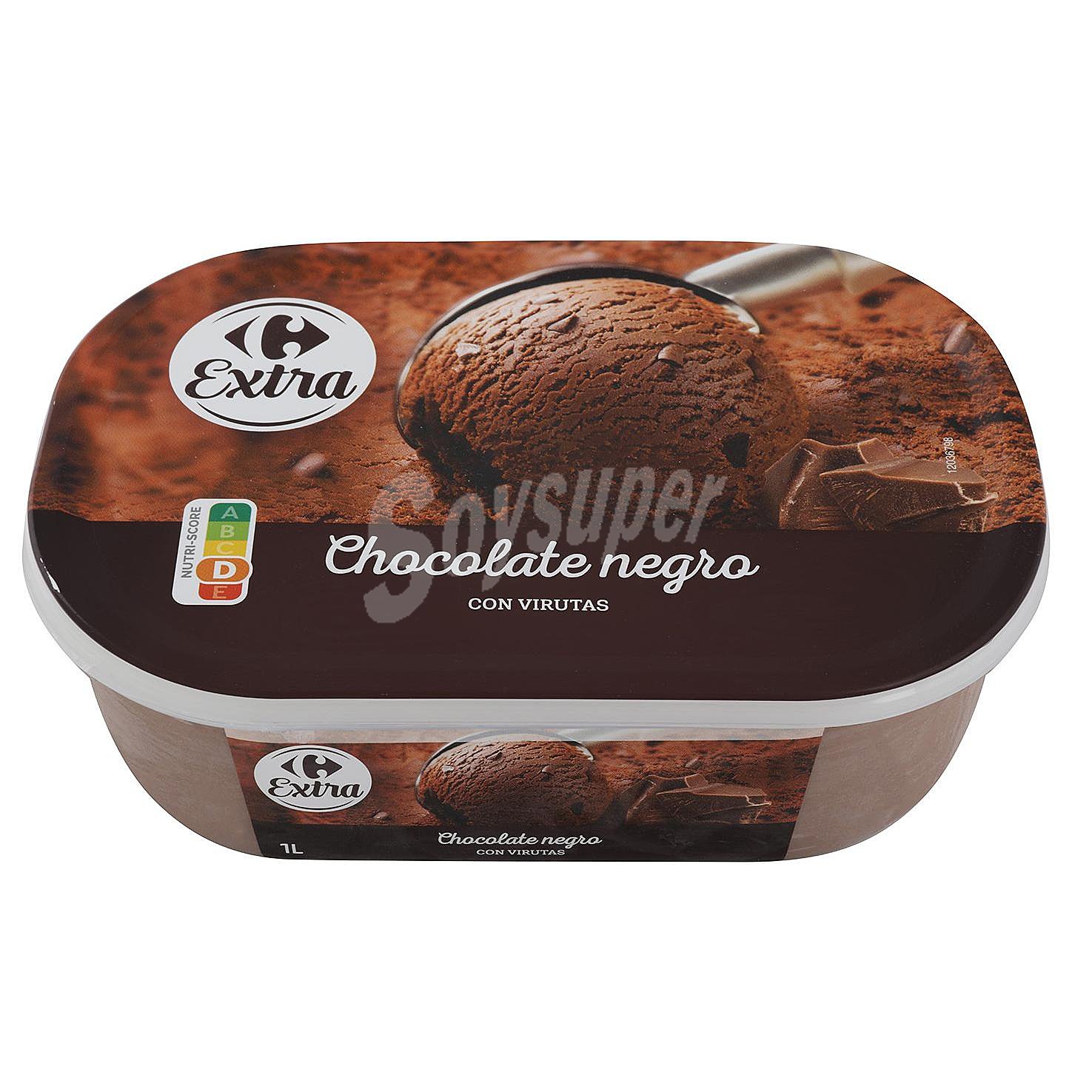 Helado de chocolate negro con virutas Carrefour