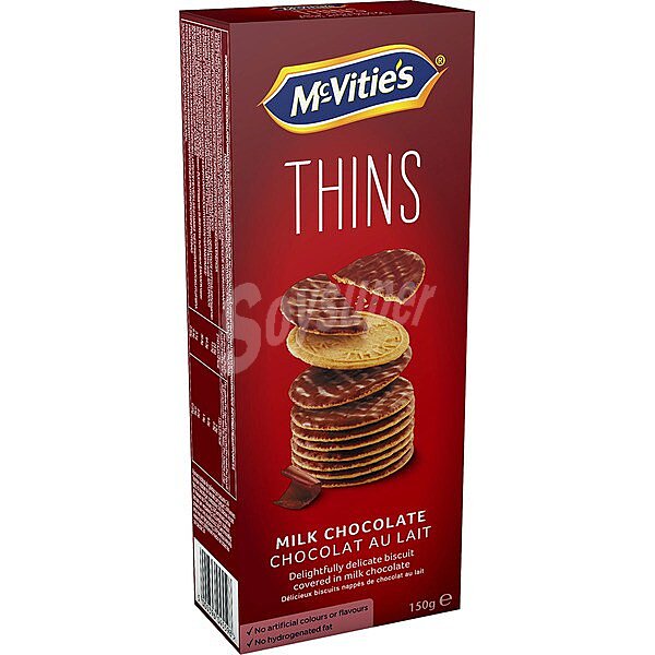 Thins galletas finas con chocolate con leche