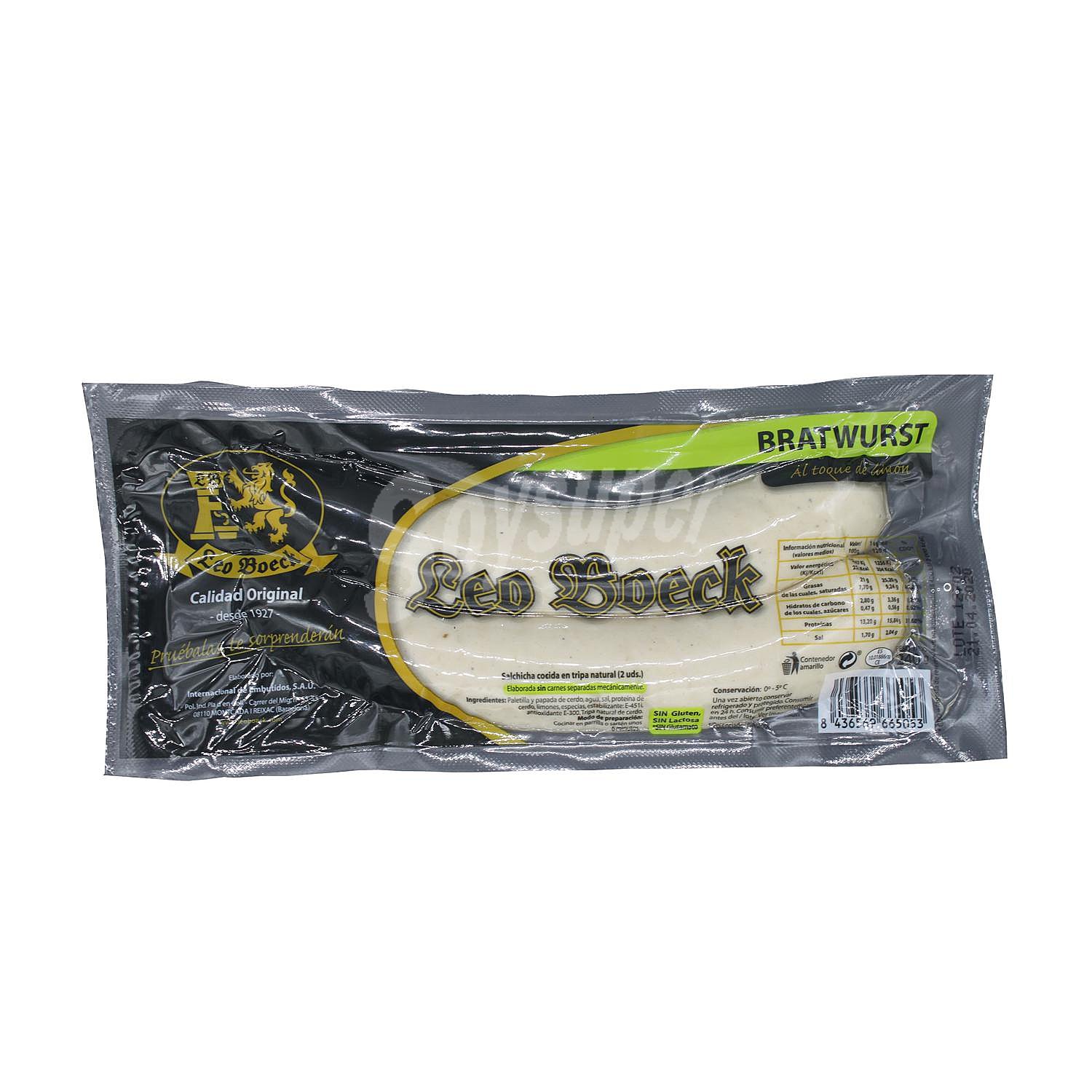 Salchichas bratwurst Leo Boeck sin gluten sin lactosa