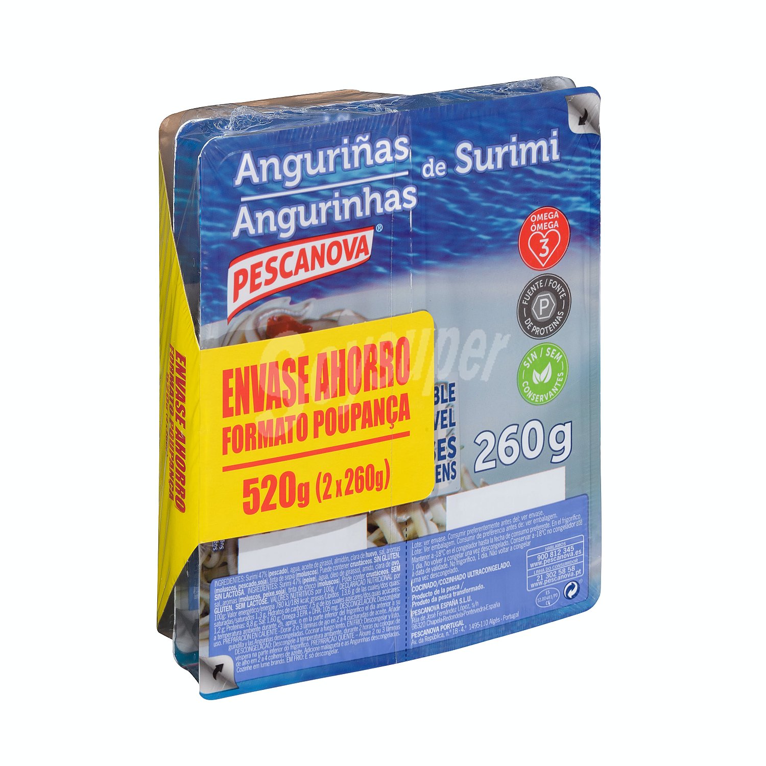 Anguriñas de surimi ultracongeladas