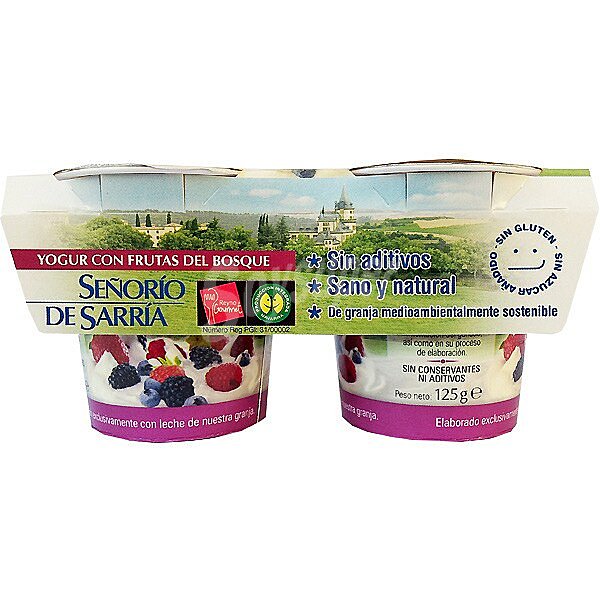 Yogur con frutas del bosque sin aditivos