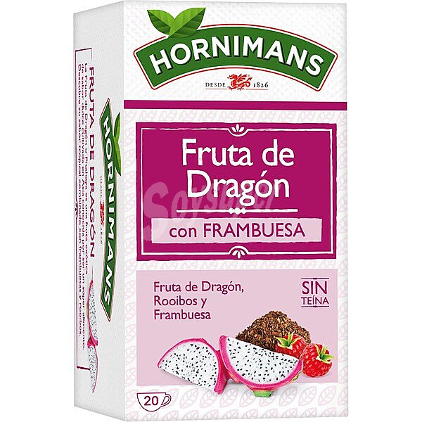 Infusión de fruta del dragón, rooibos y frambuesa sin teína